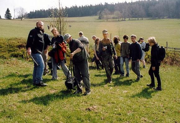 Conference's participants in a terrain